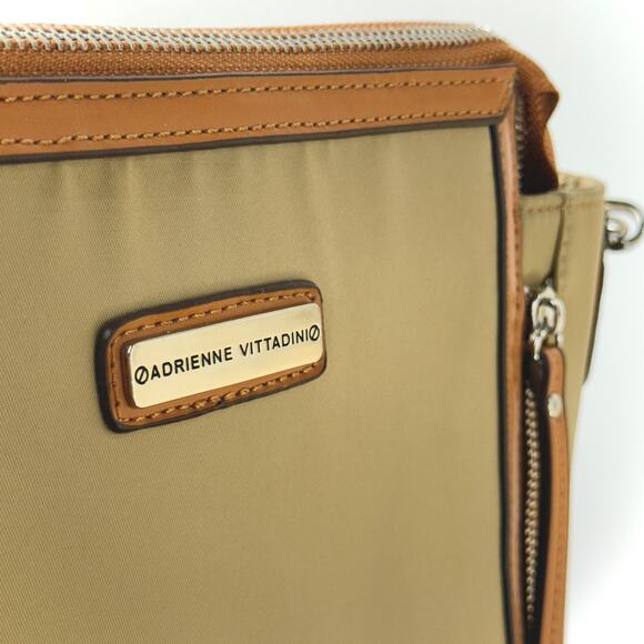 Adrienne Vittadini Tan and Brown Shoulder Bag - 12W x 10H x 3D - Picture 8 of 12